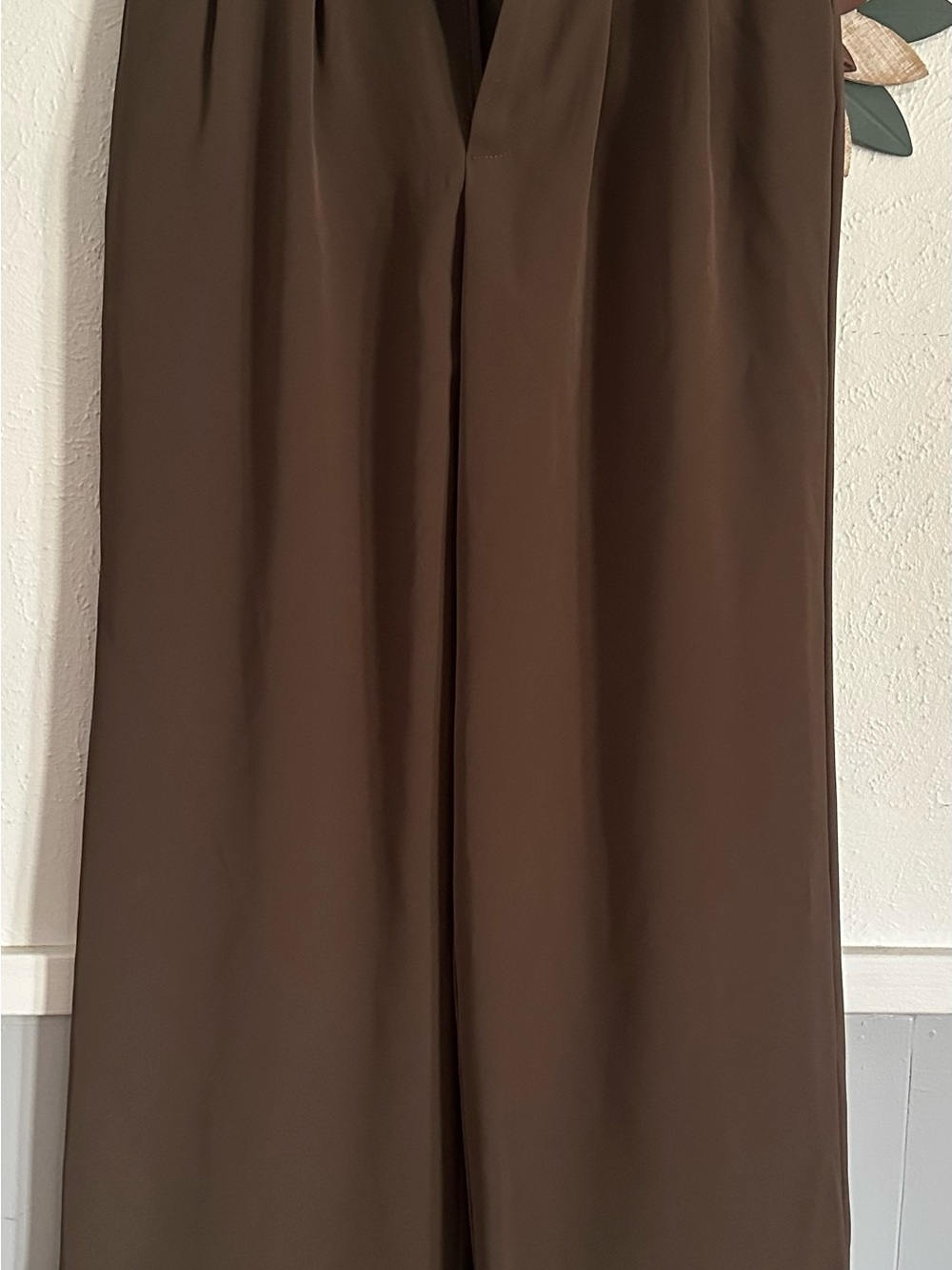 Chocolate Brown Knit Top with Subtle Ribbed Detail